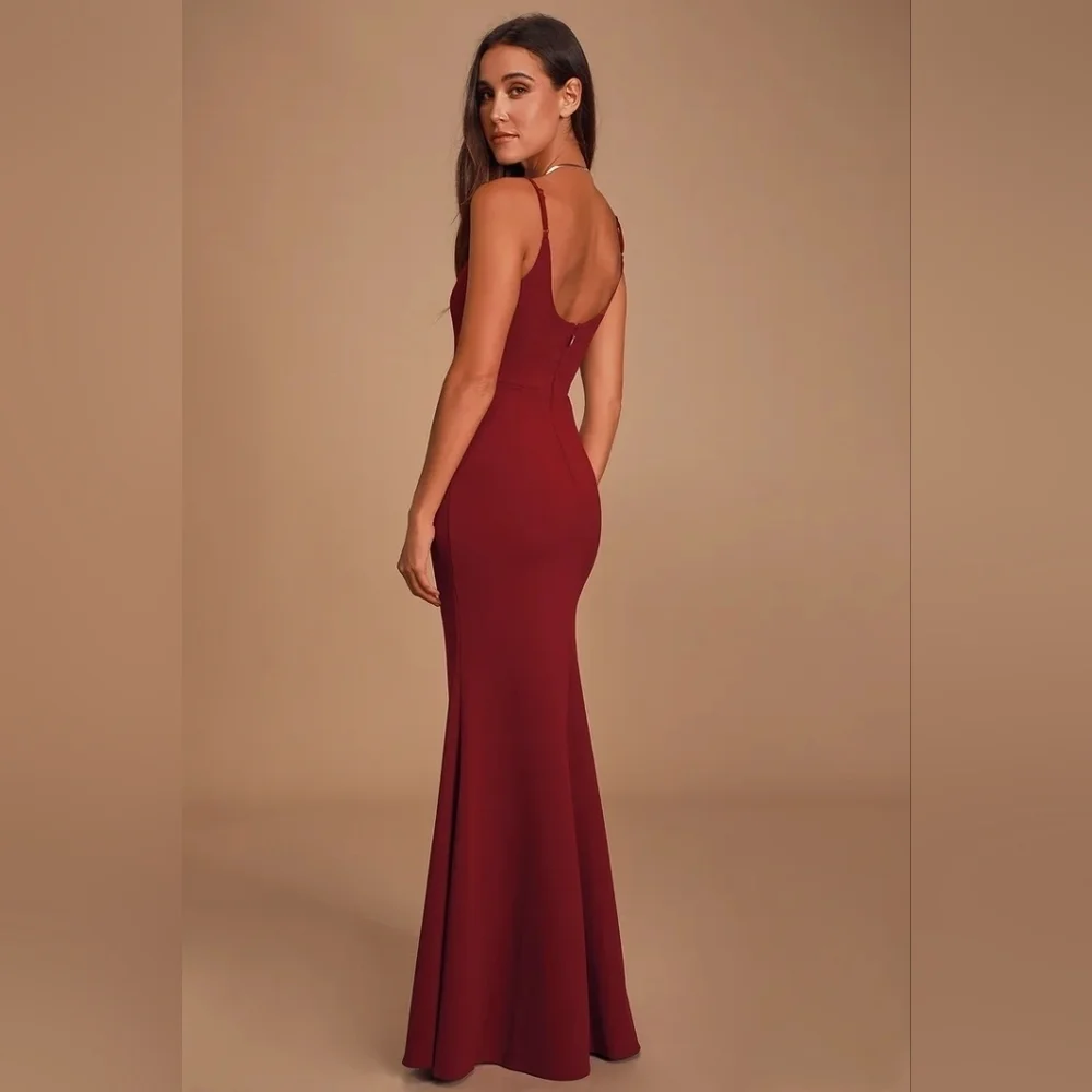 Lulus Infinite Glory Wine Red Maxi Dress XL Wedding Party Guest Prom Formal NWOT - Picture 4 of 10